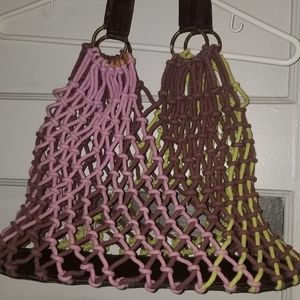 Leather Reinforced Macrame Bag